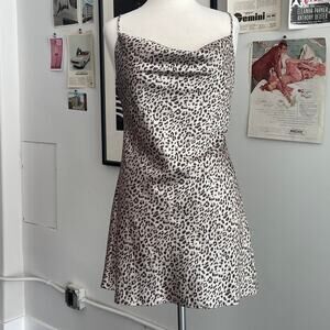Cheetah satin slip dress